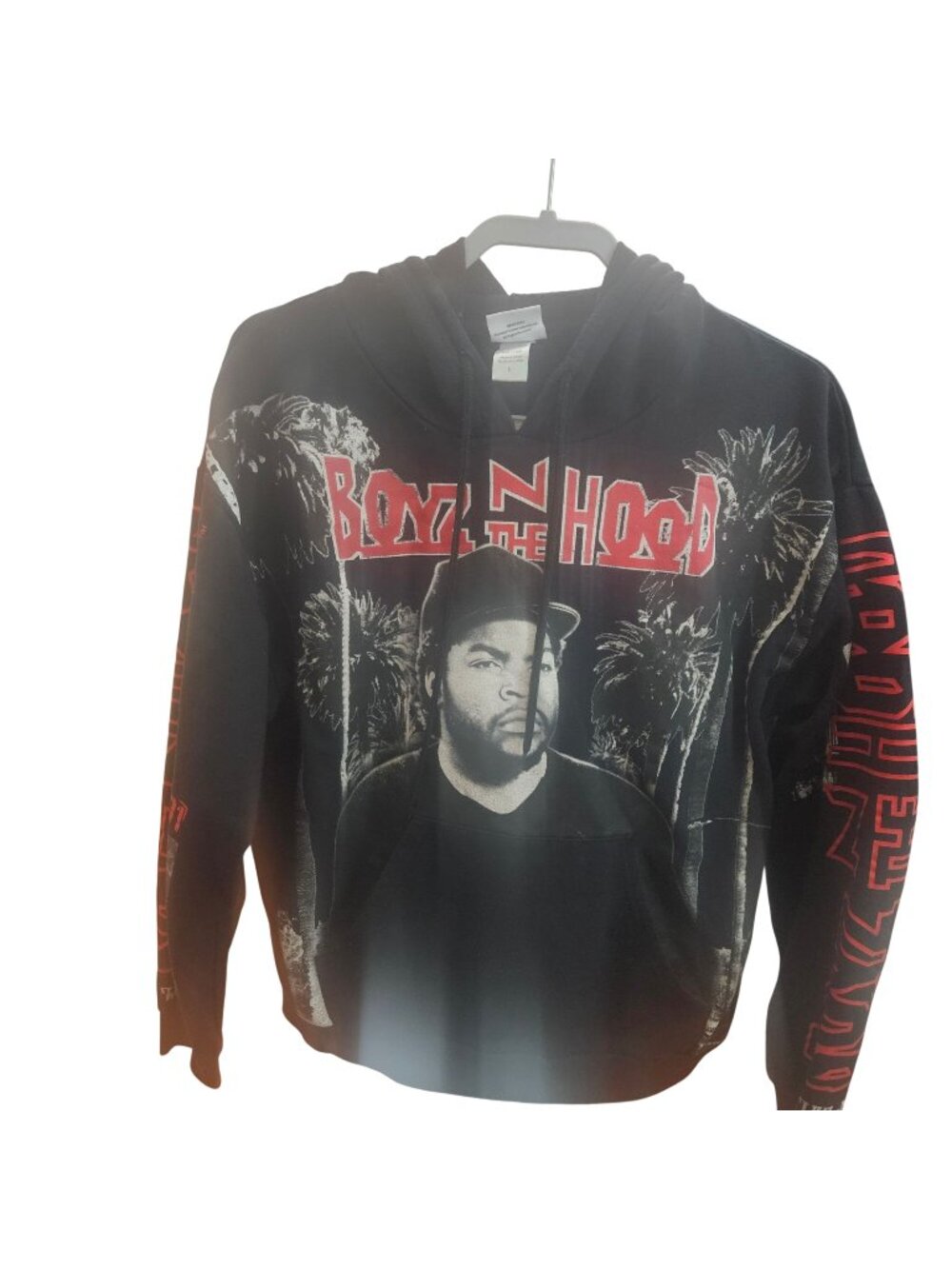 Boyz N The Hood Ice Cube Graphic Black Hoodie Sweatshirt Size L